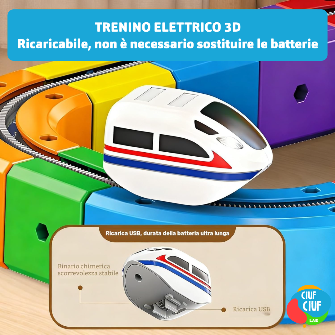 CIUF CIUF LAB - Trenino Elettrico 3D con Binari Modulari