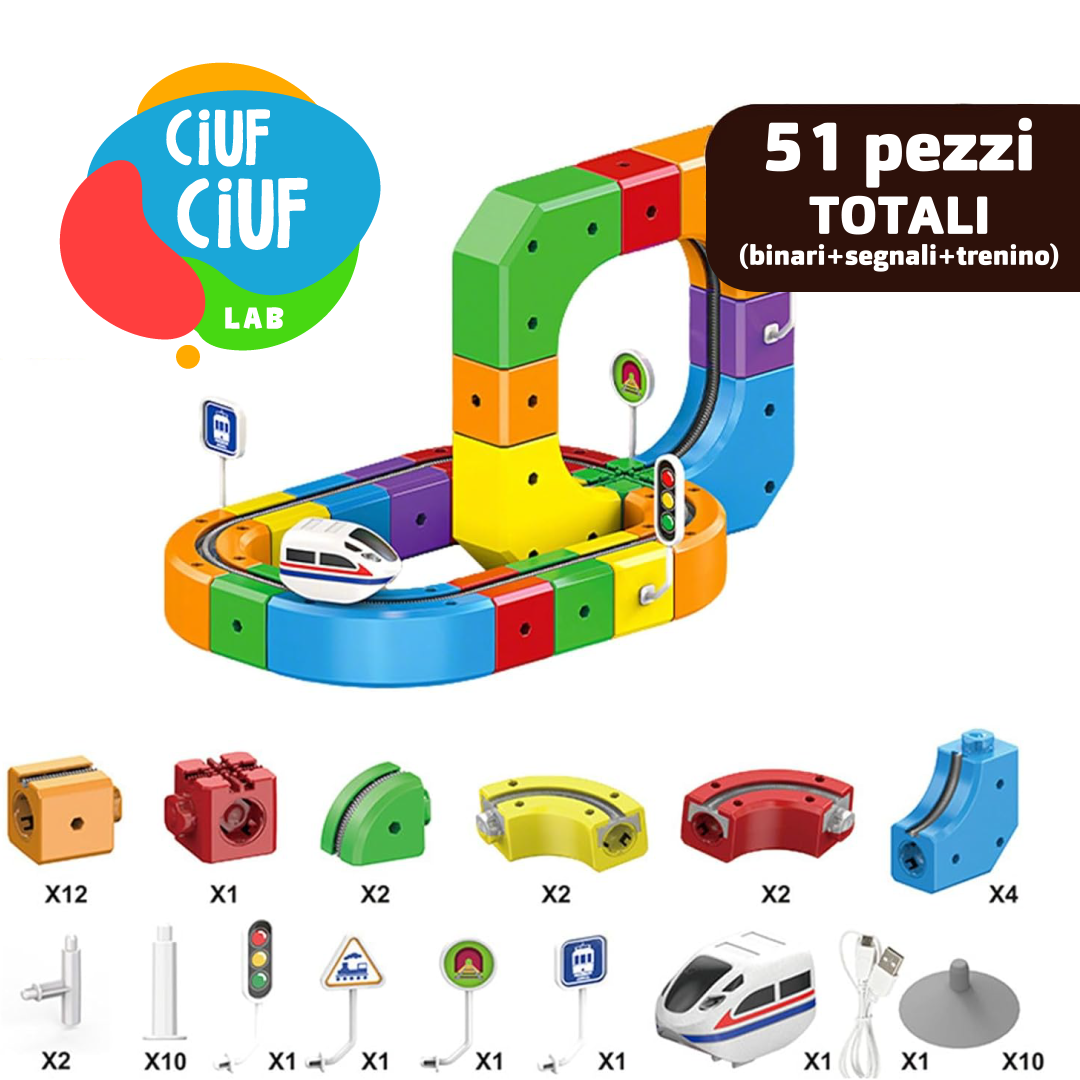 CIUF CIUF LAB - Trenino Elettrico 3D con Binari Modulari